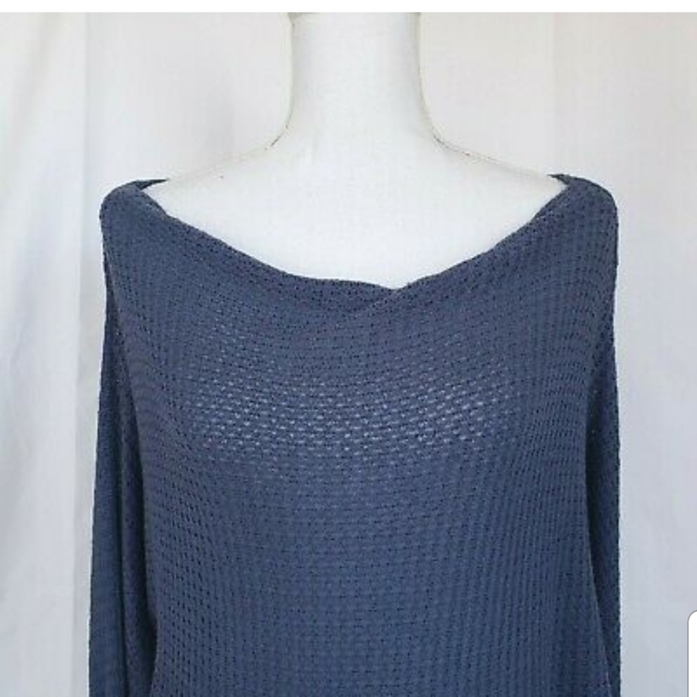 Free People Navy Blue Drippy Mercury Tee Top XS - Picture 6 of 6